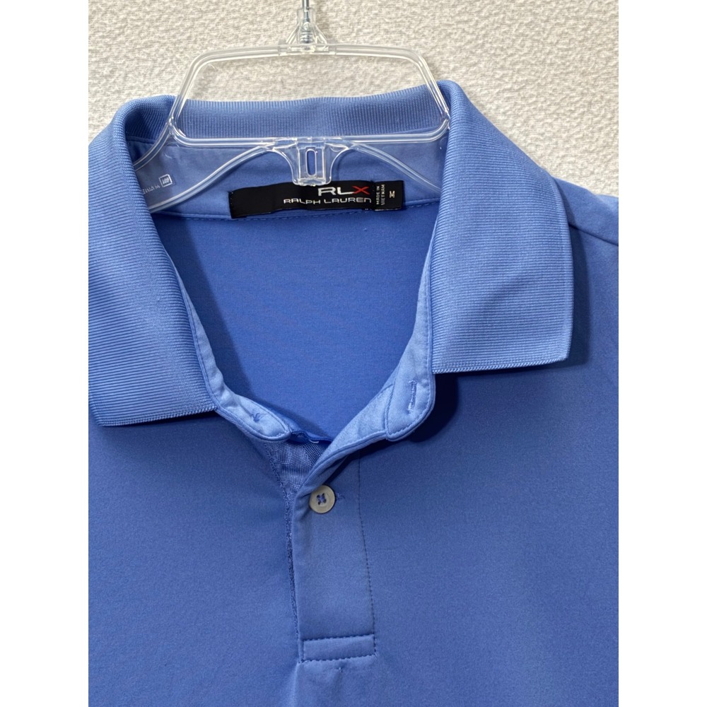 RLX Ralph Lauren Mens Blue‎ Performance Golf Polo Shirt M - Picture 4 of 5